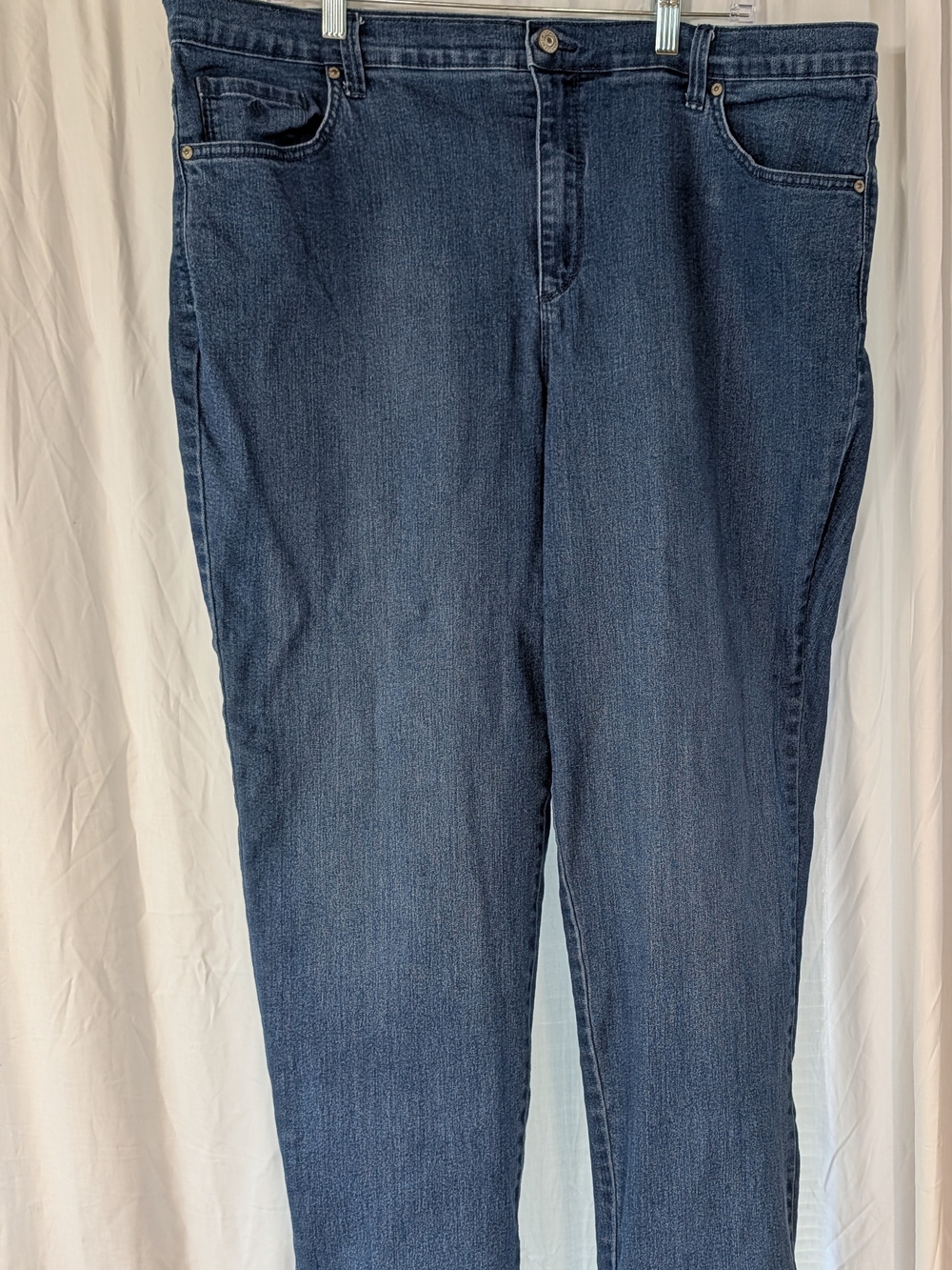 Gloria Vanderbilt Amanda Straight Leg Dark Blue Denim Jeans Plus Size 20W